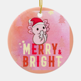 Cute axolotl christmas julgransprydnad keramik