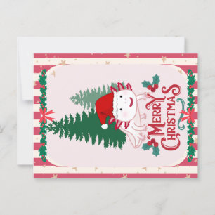 Cute axolotl christmas vykort