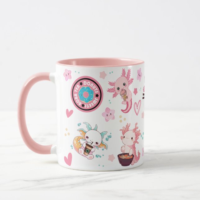Cute Axolotl Coffee mugg (Vänster)