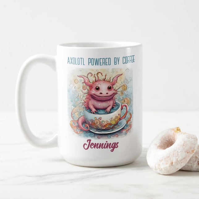 Cute Axolotl Coffee Mugg (Med munk)