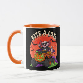 Cute Axolotl Dracula Halloween Pumpkin Lastbil Mugg