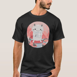 Cute Axolotl Drinking Mjölk T Shirt