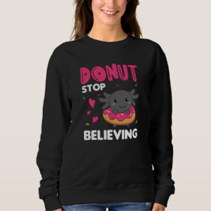 Cute Axolotl Funny Animals in Donut Rosa T Shirt