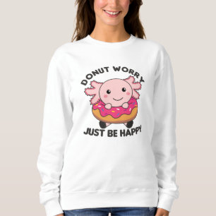 Cute Axolotl Funny Animals in Donut Rosa T Shirt