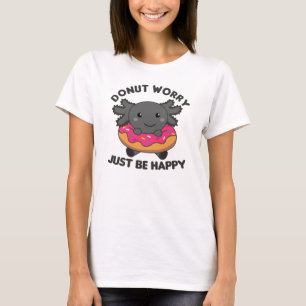 Cute Axolotl Funny Animals in Donut Rosa T Shirt
