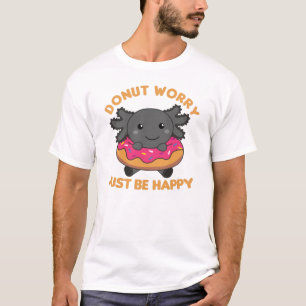 Cute Axolotl Funny Animals in Donut Rosa T Shirt