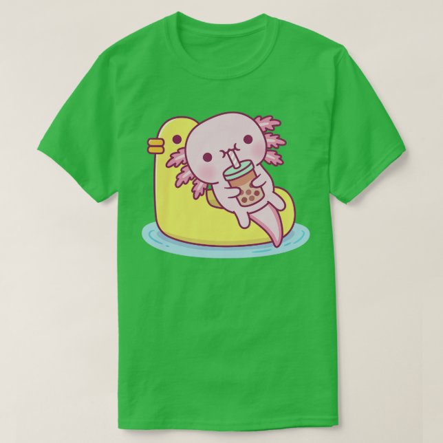 Cute Axolotl g på Anka Bassäng Flyter dricksbubblo T Shirt (Design framsida)