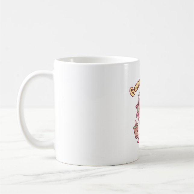 Cute Axolotl Gamer Game A Lotl Funny Pun Kaffemugg (Vänster)
