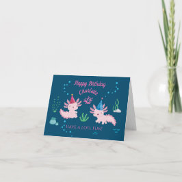 Cute Axolotl Grattis på födelsedagen Kort