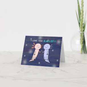 Cute Axolotl I kärlek är du mycket rolig Alla hjär Kort
