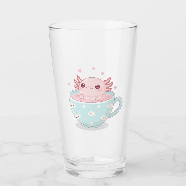 Cute axolotl in a cup glaskopp (Framsida)