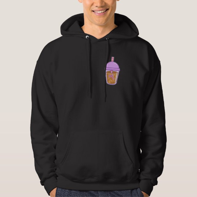 Cute Axolotl In Boba Tea Hoodie (Framsida)
