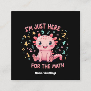 Cute Axolotl jag är här för Math Funny Retro Fyrkantigt Visitkort