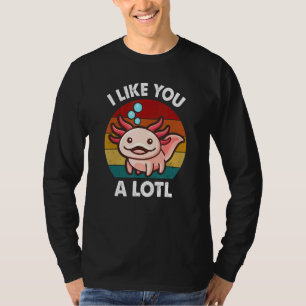 Cute Axolotl Jag gillar dig Alotl Salamander Vinta T Shirt