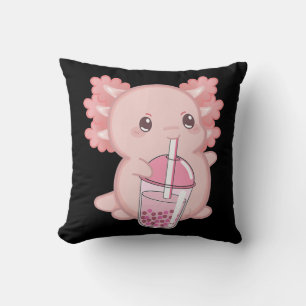 Cute Axolotl Japanska jordgubbar Mjölk Anime Rosa Kudde