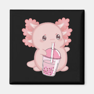 Cute Axolotl Japanska jordgubbar Mjölk Anime Rosa Magnet
