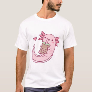 Cute Axolotl Kärlek Bubble Tea T Shirt