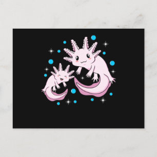 Cute Axolotl Kawaii Animal Axolotls Älskare Pet Ow Inbjudan Vykort