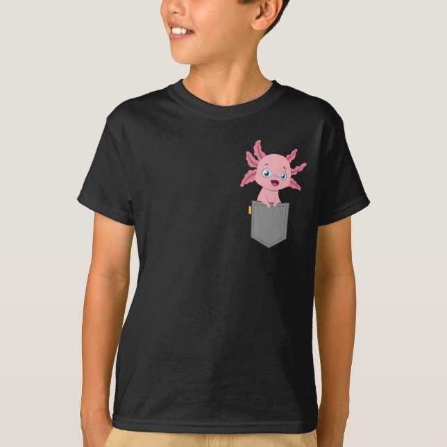 Cute Axolotl Kawaii Animal T Shirt (Framsida)