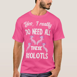 Cute Axolotl Kawaii Animals Mexican Salamander Wal T Shirt