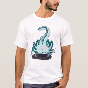 Cute Axolotl Kids Blue Salamander Plush Herpetolog T Shirt