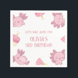Cute Axolotl Kids Rosa Alotl Roligt Birthday Pappersservett<br><div class="desc">Lägg till en stänk av ädel roligt till ditt barns födelsedag med vår Cute Axolotl Kids Rosa Axolotl Roligt Birthday Napkins. De här blöjorna har en charmerande utformning av rosa axolotls, perfekt för att ge party bord en nyck. Oavsett om du serverar kakor, snacks eller drycker är de här blöjorna...</div>