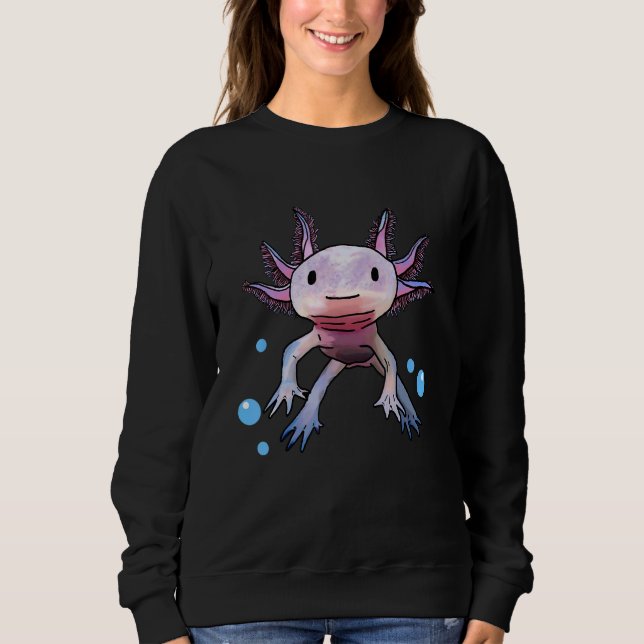 Cute Axolotl Kids Youth Amphibian Mexican Walking T Shirt (Framsida)