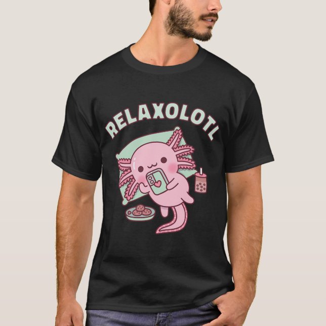 Cute Axolotl-kylning med relaxolotl Fu T Shirt (Framsida)