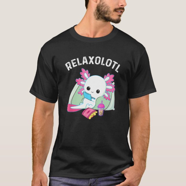 Cute Axolotl Lover Mexican Salamander Relaxolotl_1 T Shirt (Framsida)