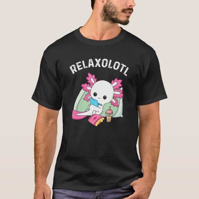 Cute Axolotl Lover Mexican Salamander Relaxolotl T Shirt (Framsida)