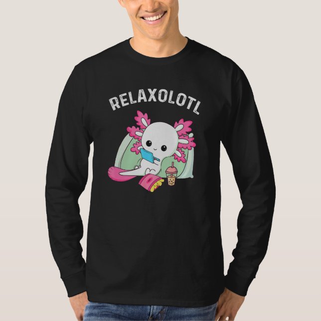 Cute Axolotl Lover Mexican Salamander Relaxolotl T Shirt (Framsida)