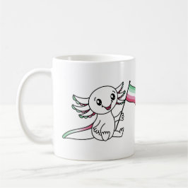 Cute Axolotl med Abrosexuellt Pride Flagga HGBTQ+ Kaffemugg