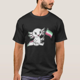 Cute Axolotl med Abrosexuellt Pride Flagga HGBTQ+ T Shirt