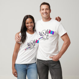Cute Axolotl med Androgyne Pride Flagga LGBTQ+ T Shirt