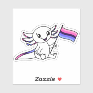 Cute Axolotl med det allexuella Pridet Flagga HGBT Klistermärken