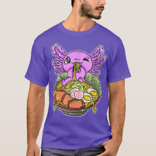 Cute Axolotl med japansk Ramen Anime Kawaii Nood T Shirt