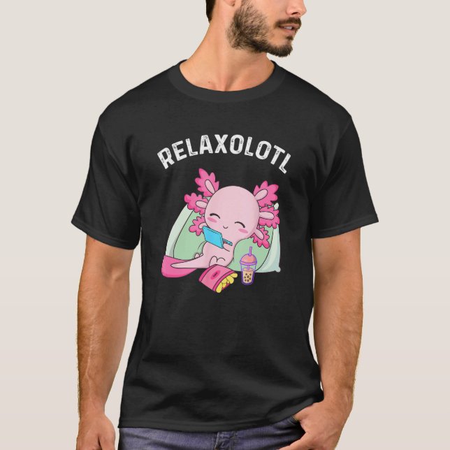 Cute Axolotl  Mexican Salamander Relaxolotl 3 T Shirt (Framsida)