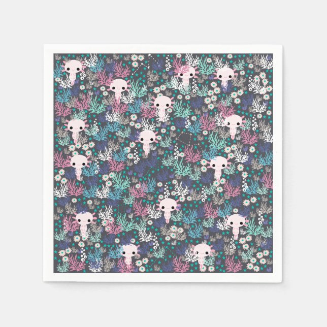 Cute Axolotl Pappra blöjor Pappersservett (Framsidan)