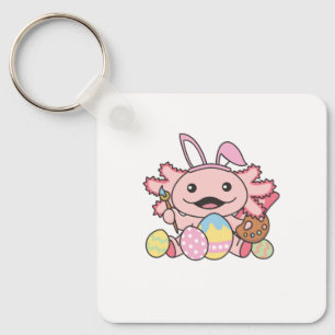 Cute Axolotl Påsk med Påskägg som Påsk Nyckelring
