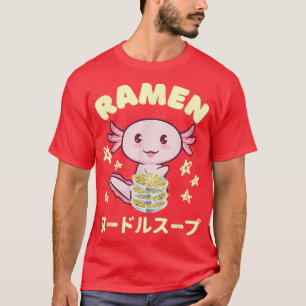 Cute Axolotl Ramen Japansk Anime Noodles Boys Gir T Shirt