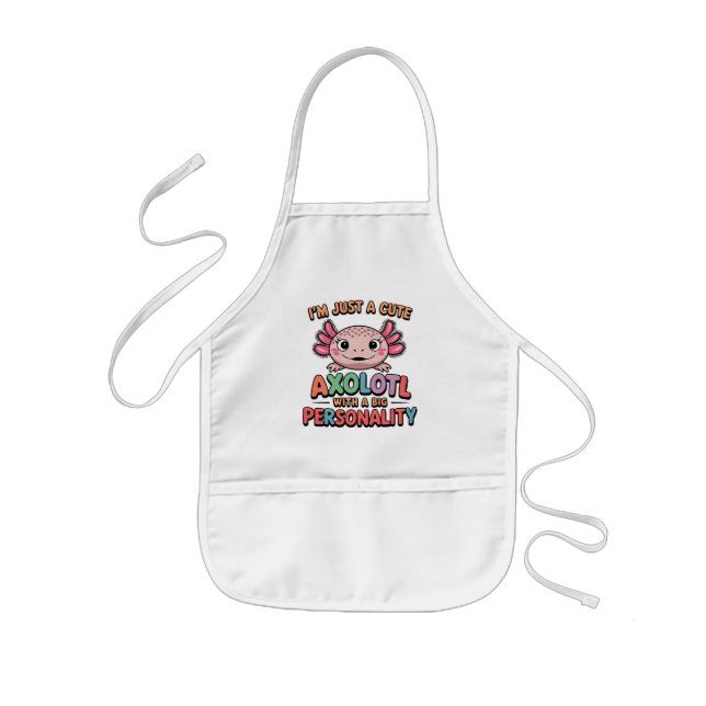 Cute Axolotl roliga med färgstarka designgåvor Barnförkläde (Framsidan)