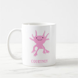 Cute Axolotl Rosa Salamander Personlig Kaffemugg