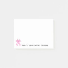 Cute Axolotl Rosa Salamander Personlig Post-it Block