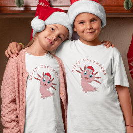 Cute Axolotl Santa God jul T Shirt