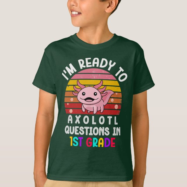 Cute Axolotl School, 1:a Klass Back to school T Shirt (Framsida)