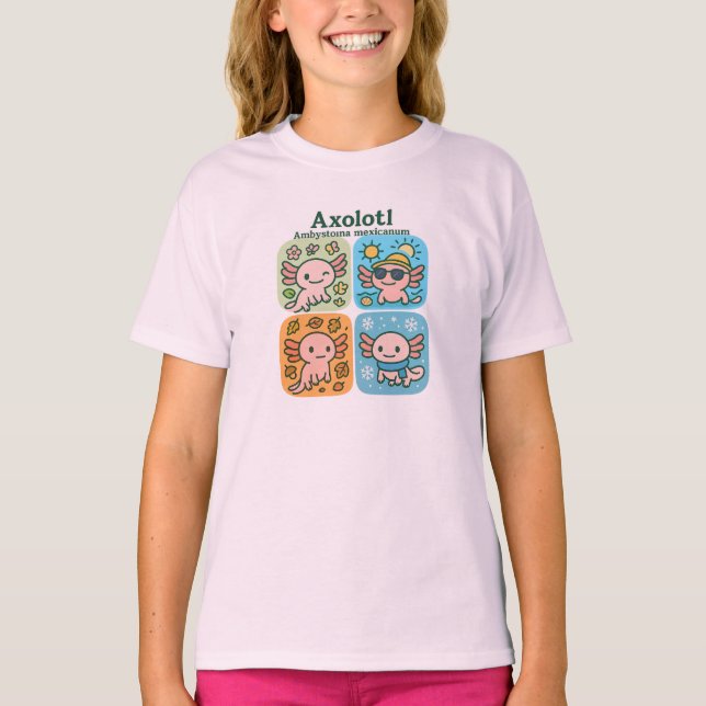 Cute Axolotl Seasons Collection - Seasons T Shirt (Framsida)