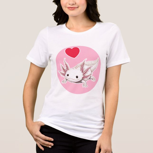 Cute Axolotl  T Shirt (Framsida)