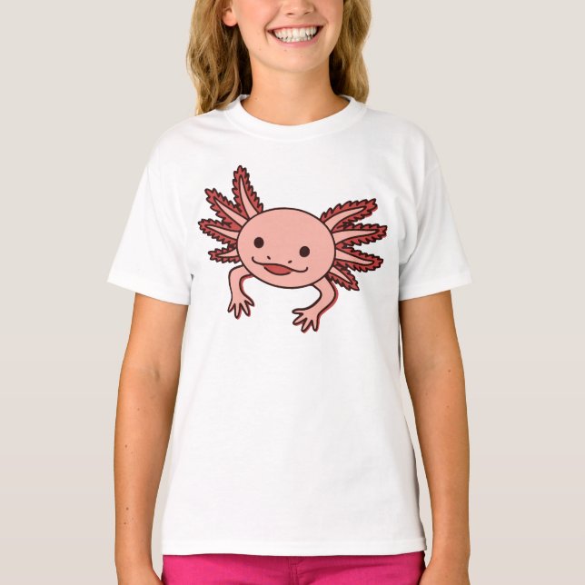 cute Axolotl T Shirt (Framsida)