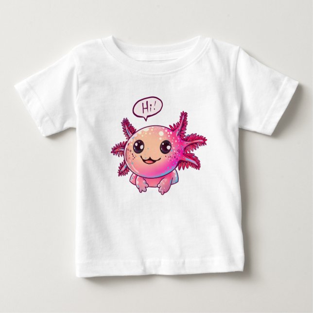 Cute Axolotl Tecknad i tecknad stil T Shirt (Framsida)