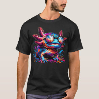 Cute Axolotl Vintage Färgfull Axolotl-konst med So T Shirt